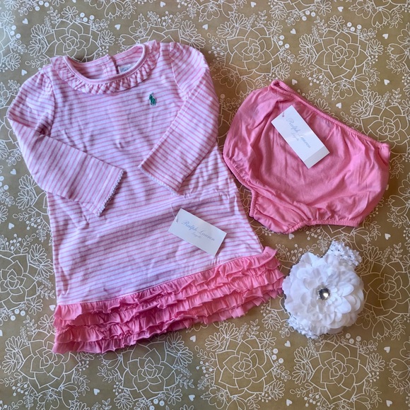 Baby girl Ralph Lauren 6 piece gift set size 9M - Picture 3 of 3